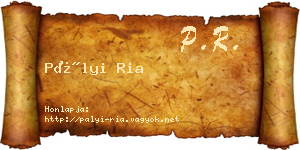 Pályi Ria névjegykártya
